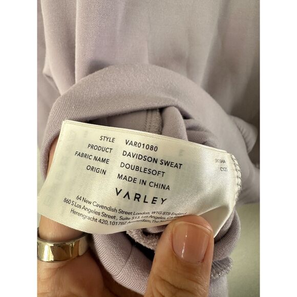 Varley Davidson Sweatshirt Raindrops Size Small Purple Lavender - Picture 9 of 10